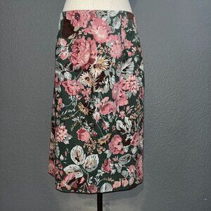LAURA ASHLEY MADE IN GREAT BRITAIN NEW WITH TAGS FLORAL CORDUROY PENCIL SKIRT 14